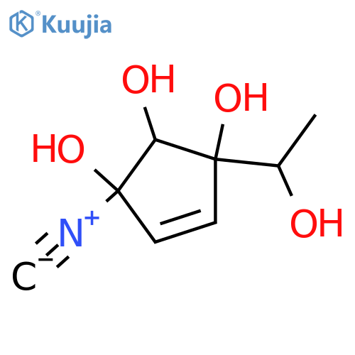1-(1-Hydroxyethyl)-3-isocyano-4-cyclopentene-1,2,3-triol structure