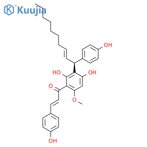 (E)-1-[2,4-Dihydroxy-3-[(E,1S)-1-(4-hydroxyphenyl)dec-2-enyl]-6-methoxyphenyl]-3-(4-hydroxyphenyl)prop-2-en-1-one structure