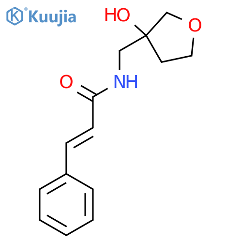 N-((3-hydroxytetrahydrofuran-3-yl)methyl)cinnamamide structure