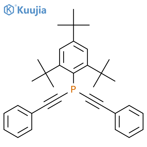 Bis(phenylethynyl)(2,4,6-tri-tert-butylphenyl)phosphane structure