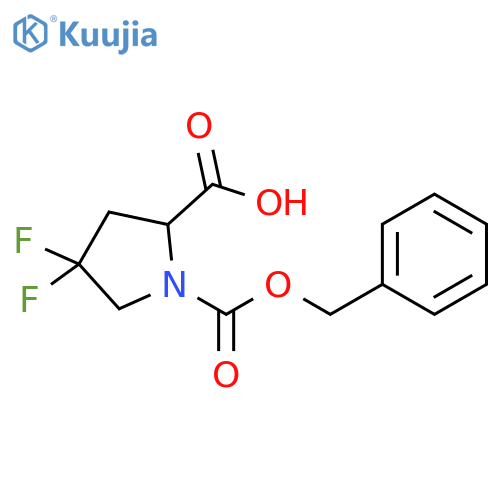 1-(benzyloxy)carbonyl-4,4-difluoropyrrolidine-2-carboxylic acid structure