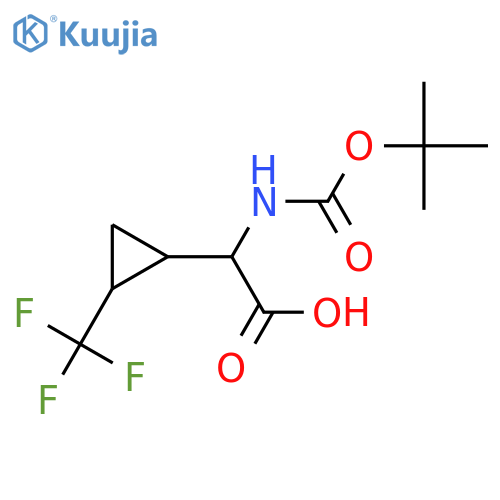 2-{(tert-butoxy)carbonylamino}-2-2-(trifluoromethyl)cyclopropylacetic acid structure