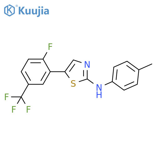 2-Thiazolamine, 5-[2-fluoro-5-(trifluoromethyl)phenyl]-N-(4-methylphenyl)- structure