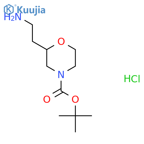 tert-Butyl 2-(2-aminoethyl)morpholine-4-carboxylate hydrochloride structure