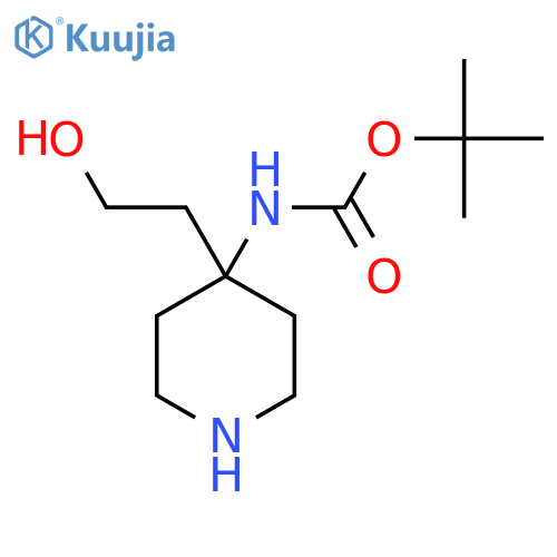 tert-butyl N-4-(2-hydroxyethyl)piperidin-4-ylcarbamate structure