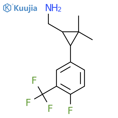 {3-4-fluoro-3-(trifluoromethyl)phenyl-2,2-dimethylcyclopropyl}methanamine structure