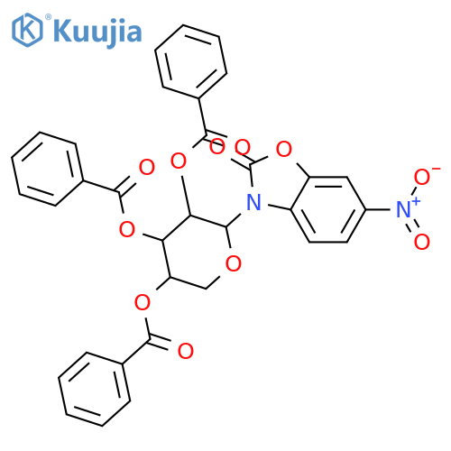2-Benzoxazolinone,6-nitro-3-b-D-ribopyranosyl-,2',3',4'-tribenzoate (8CI) structure