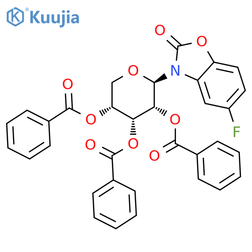 2-Benzoxazolinone,5-fluoro-3-b-D-ribopyranosyl-,2',3',4'-tribenzoate (8CI) structure