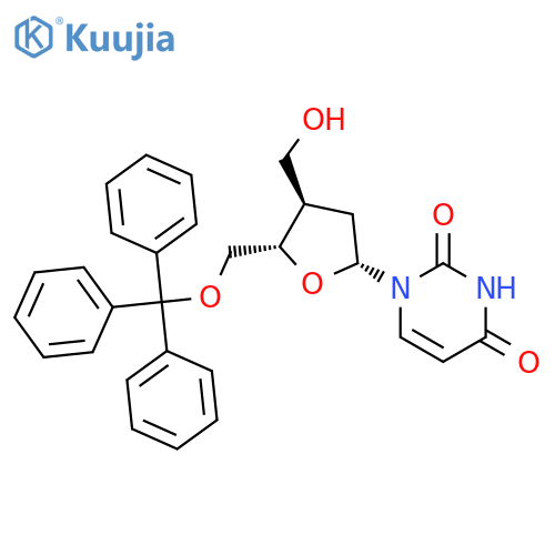 Uridine, 2',3'-dideoxy-3'-(hydroxymethyl)-5'-O-(triphenylmethyl)- structure