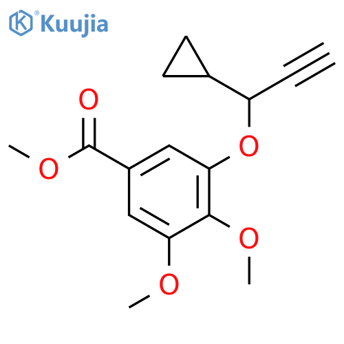 Benzoic acid, 3-[(1-cyclopropyl-2-propynyl)oxy]-4,5-dimethoxy-, methylester structure