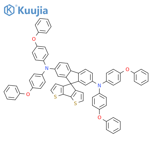 Spiro[4H-cyclopenta[2,1-b:3,4-b']dithiophene-4,9'-[9H]fluorene]-2',7'-diamine, N2',N2',N7',N7'-tetrakis(4-phenoxyphenyl)- structure