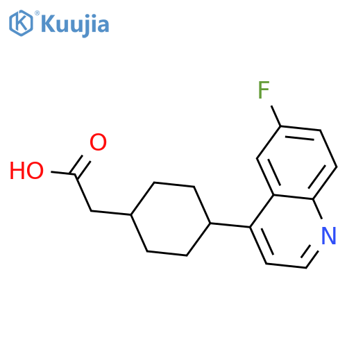 2-(4-(6-fluoroquinolin-4-yl)cyclohexyl)acetic acid structure