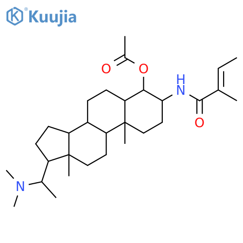 2-Butenamide, N-[(3b,4b,5a,20S)-4-(acetyloxy)-20-(dimethylamino)pregnan-3-yl]-2-methyl-, (2E)- structure