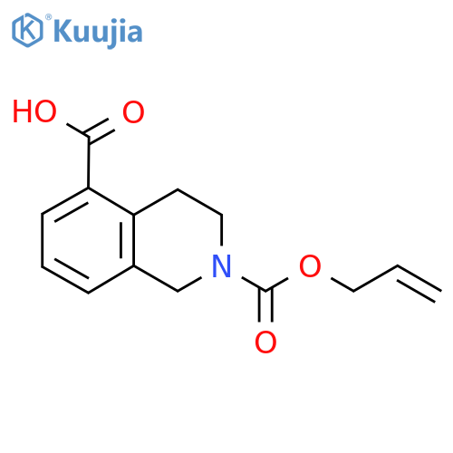 2-(prop-2-en-1-yloxy)carbonyl-1,2,3,4-tetrahydroisoquinoline-5-carboxylic acid structure