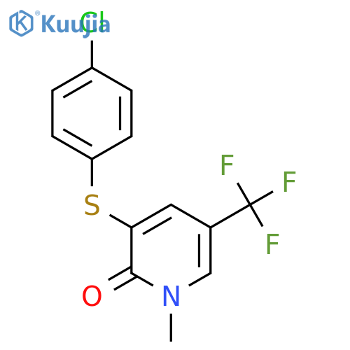 3-(4-Chlorophenyl)sulfanyl-1-methyl-5-(trifluoromethyl)pyridin-2-one structure