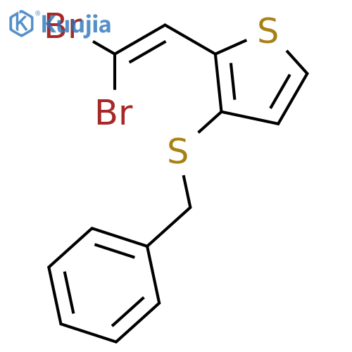 Thiophene, 2-(2,2-dibromoethenyl)-3-[(phenylmethyl)thio]- structure