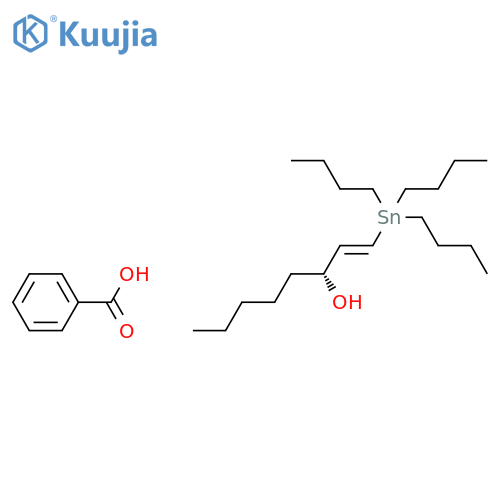 Benzoic acid--(3R)-1-(tributylstannyl)oct-1-en-3-ol (1/1) structure
