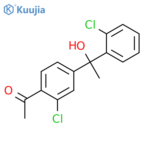 Ethanone, 1-[2-chloro-4-[1-(2-chlorophenyl)-1-hydroxyethyl]phenyl]- structure