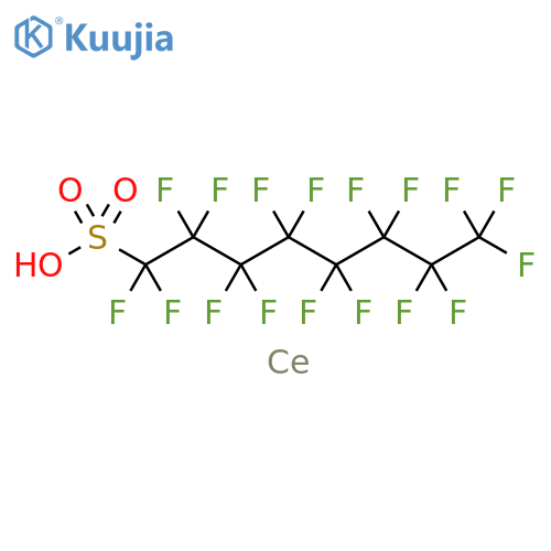 1-Octanesulfonic acid,1,1,2,2,3,3,4,4,5,5,6,6,7,7,8,8,8-heptadecafluoro-, cerium(3+) salt structure