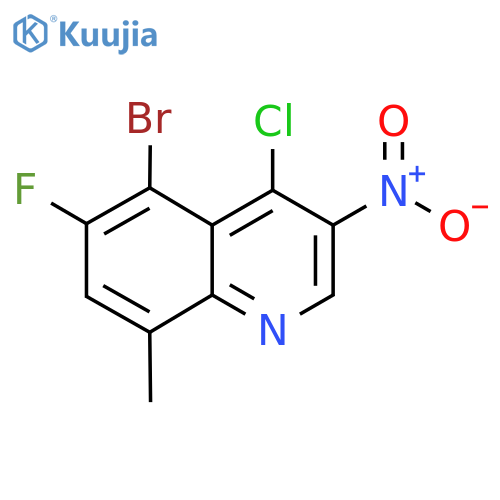 5-Bromo-4-chloro-6-fluoro-8-methyl-3-nitroquinoline structure