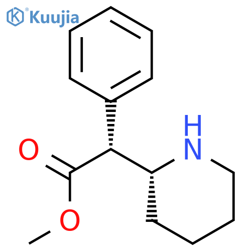 2-Piperidineaceticacid, a-phenyl-, methyl ester,hydrochloride (1:1), (aR,2R)- structure