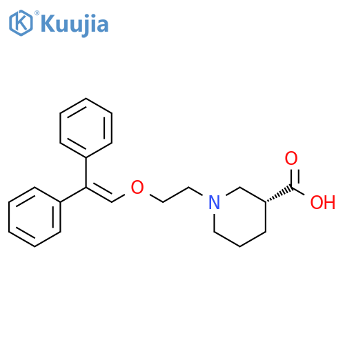 3-Piperidinecarboxylic acid, 1-[2-[(2,2-diphenylethenyl)oxy]ethyl]-, (3R)- structure
