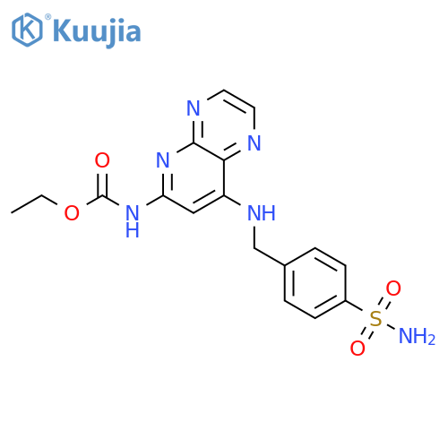 ethyl {8-[(4-sulfamoylbenzyl)amino]pyrido[2,3-b]pyrazin-6-yl}carbamate structure