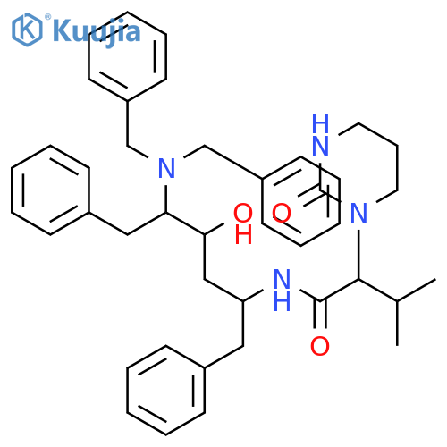 (S)-N-(2S,4S,5S)-5-(Dibenzylamino)-4-hydroxy-1,6-diphenylhexan-2-yl-3-methyl-2-(2-oxotetrahydropyrimidin-1(2H)-yl)butanamide structure