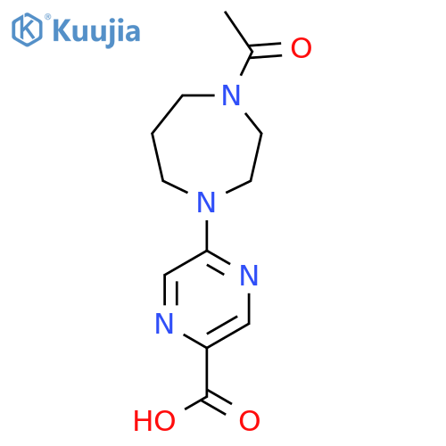 5-(4-Acetyl-1,4-diazepan-1-yl)pyrazine-2-carboxylic acid structure