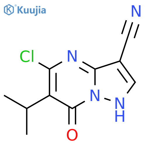 CC(C)c1c(Cl)[nH]c2c(cnn2c1=O)C#N structure