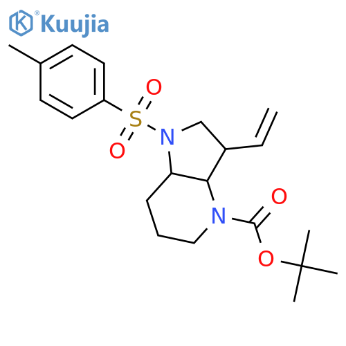 4H-Pyrrolo[3,2-b]pyridine-4-carboxylic acid, 3-ethenyloctahydro-1-[(4-methylphenyl)sulfonyl]-, 1,1-dimethylethyl ester, (3R,3aR,7aR)-rel- structure