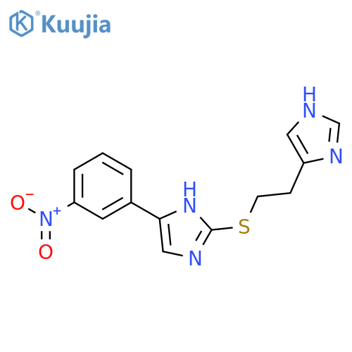 1H-Imidazole, 2-[[2-(1H-imidazol-4-yl)ethyl]thio]-4-(3-nitrophenyl)- structure