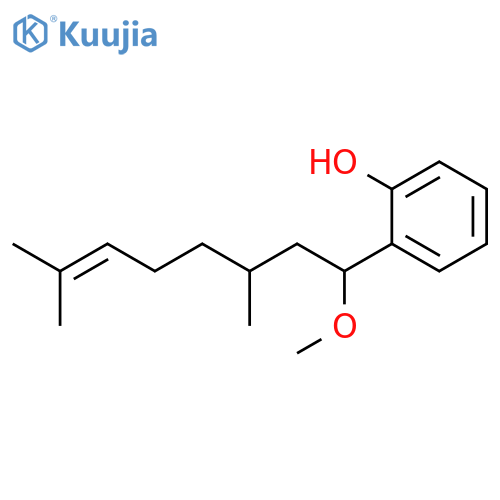 Phenol, 2-(1-methoxy-3,7-dimethyl-6-octenyl)- structure