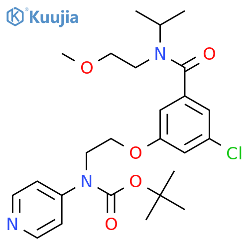 CARBAMIC ACID, [2-[3-CHLORO-5-[[(2-METHOXYETHYL)(1-METHYLETHYL)AMINO]CARBONYL]PHENOXY]ETHYL]-4-PYRIDINYL-, 1,1-DIMETHYLETHYL ESTER structure