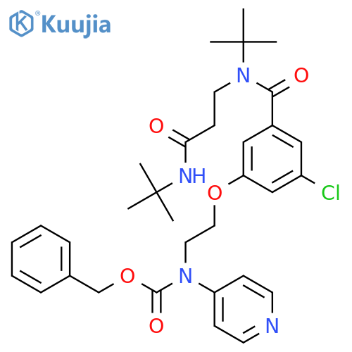 CARBAMIC ACID, [2-[3-CHLORO-5-[[(1,1-DIMETHYLETHYL)[3-[(1,1-DIMETHYLETHYL)AMINO]-3-OXOPROPYL]AMINO]CARBONYL]PHENOXY]ETHYL]-4-PYRIDINYL-, PHENYLMETHYL ESTER structure
