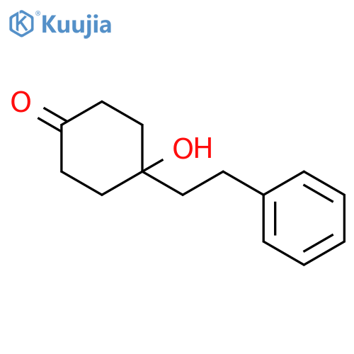 Cyclohexanone, 4-hydroxy-4-(2-phenylethyl)- structure