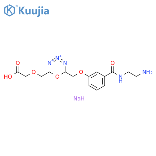 2-[2-[2-[3-[[(2-Aminoethyl)amino]carbonyl]phenoxy]-1-azidoethoxy]ethoxy]-acetic acid, sodium salt structure