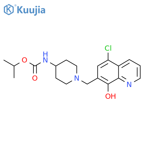 Isopropyl {1-[(5-chloro-8-hydroxy-7-quinolinyl)methyl]-4-piperidinyl}carbamate structure