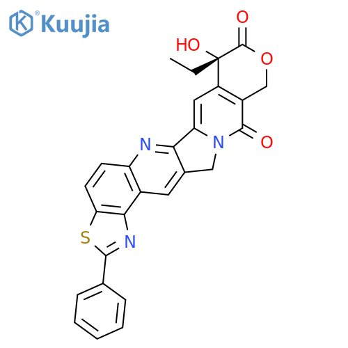 11H-PYRANO[3',4':6,7]INDOLIZINO[1,2-B]THIAZOLO[4,5-F]QUINOLINE-9,12(8H,14H)-DIONE, 8-ETHYL-8-HYDROXY-2-PHENYL-, (S)- structure
