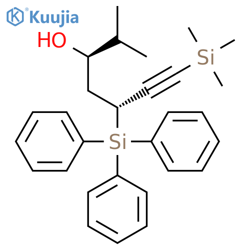 6-Heptyn-3-ol, 2-methyl-7-(trimethylsilyl)-5-(triphenylsilyl)-, (R*,R*)- structure