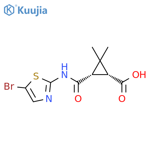 Cyclopropanecarboxylic acid, 3-[[(5-bromo-2-thiazolyl)amino]carbonyl]-2,2-dimethyl-, (1R,3S)-rel- structure