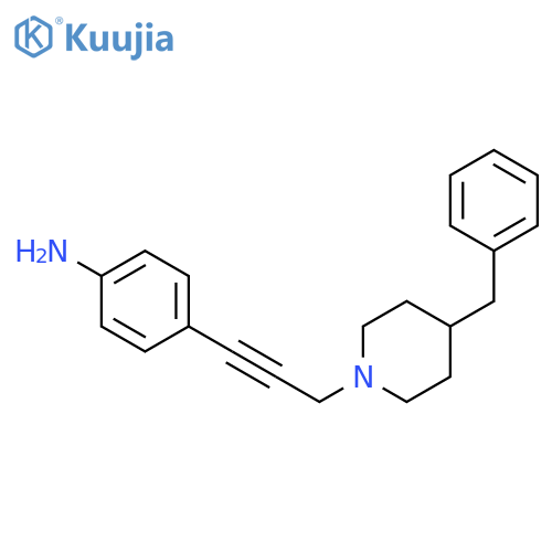 Benzenamine, 4-[3-[4-(phenylmethyl)-1-piperidinyl]-1-propynyl]- structure