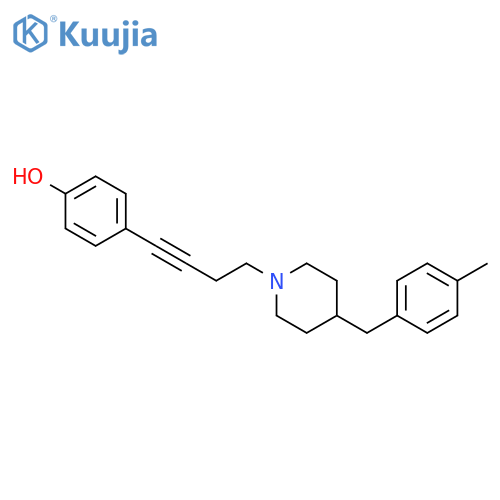 Phenol, 4-[4-[4-[(4-methylphenyl)methyl]-1-piperidinyl]-1-butynyl]- structure