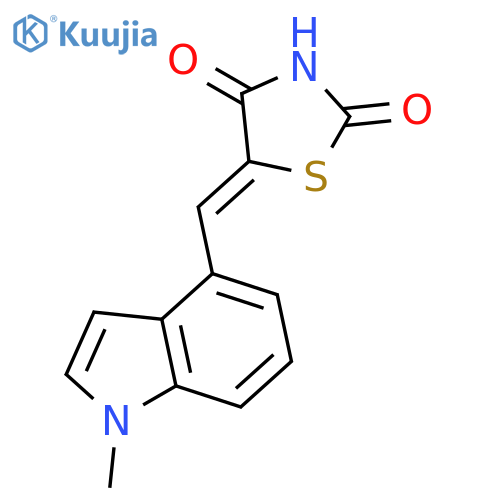 2,4-Thiazolidinedione, 5-[(1-methyl-1H-indol-4-yl)methylene]- structure