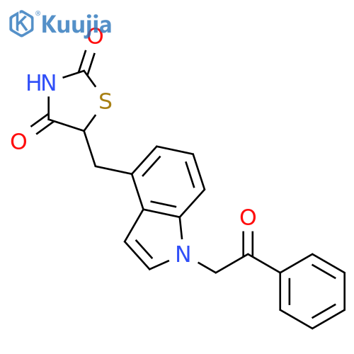 2,4-Thiazolidinedione, 5-[[1-(2-oxo-2-phenylethyl)-1H-indol-4-yl]methyl]- structure
