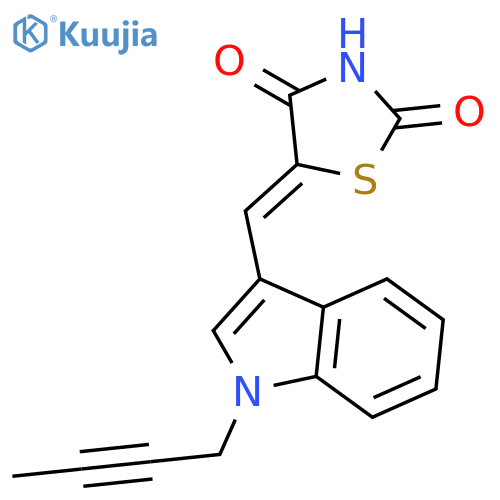 2,4-Thiazolidinedione, 5-[[1-(2-butynyl)-1H-indol-3-yl]methylene]- structure