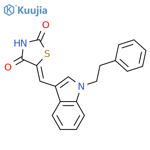 2,4-Thiazolidinedione, 5-[[1-(2-phenylethyl)-1H-indol-3-yl]methylene]- structure