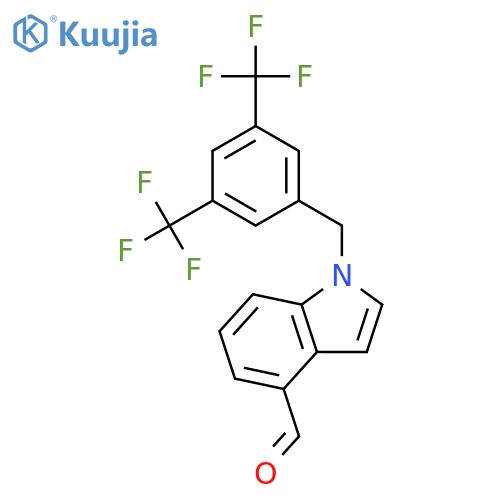 1H-Indole-4-carboxaldehyde, 1-[[3,5-bis(trifluoromethyl)phenyl]methyl]- structure