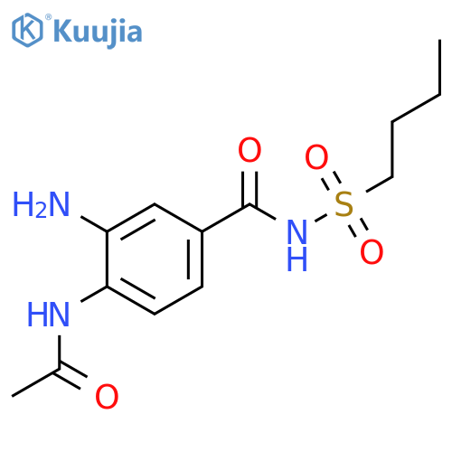 BENZAMIDE, 4-(ACETYLAMINO)-3-AMINO-N-(BUTYLSULFONYL)- structure