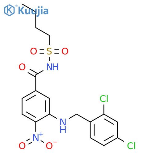 BENZAMIDE, N-(BUTYLSULFONYL)-3-[[(2,4-DICHLOROPHENYL)METHYL]AMINO]-4-NITRO- structure